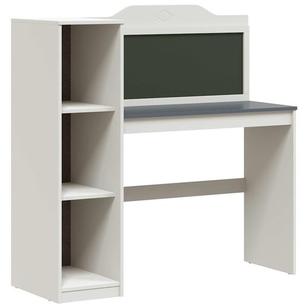 Grote foto vidaxl schoolbord bureau wit en grijs 120 x 45 x 118.5 cm bewerkt hout huis en inrichting stoelen