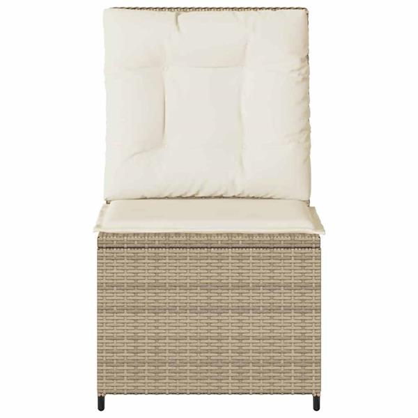 Grote foto vidaxl tuinbank met kussen beige poly riet tuin en terras tuinmeubelen