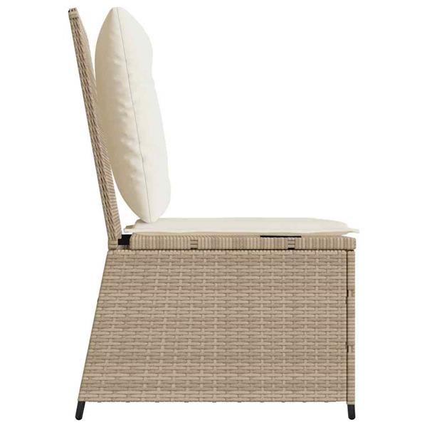 Grote foto vidaxl tuinbank met kussen beige poly riet tuin en terras tuinmeubelen