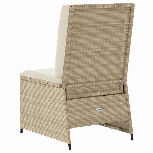 Grote foto vidaxl tuinbank met kussen beige poly riet tuin en terras tuinmeubelen