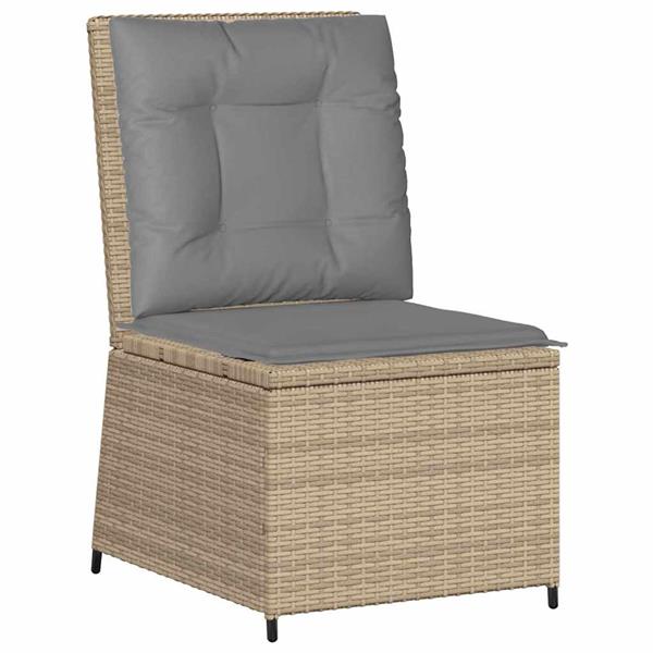 Grote foto vidaxl tuinbank met kussen beige poly riet tuin en terras tuinmeubelen