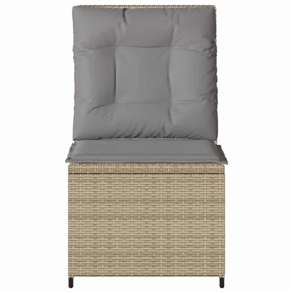 Grote foto vidaxl tuinbank met kussen beige poly riet tuin en terras tuinmeubelen