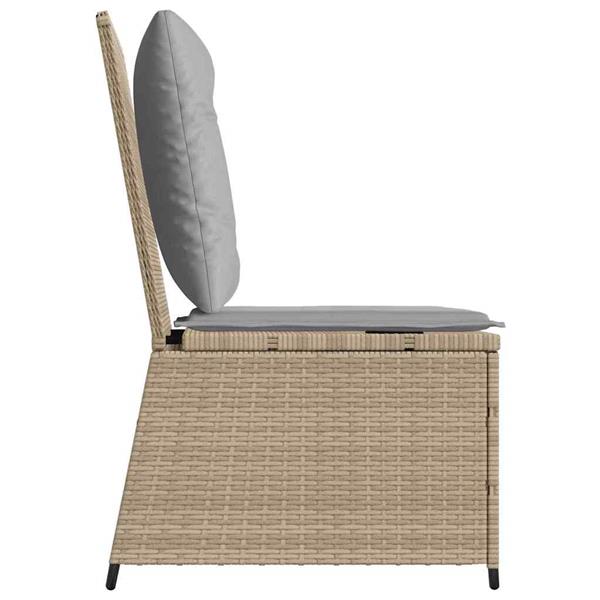 Grote foto vidaxl tuinbank met kussen beige poly riet tuin en terras tuinmeubelen