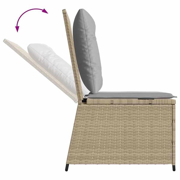 Grote foto vidaxl tuinbank met kussen beige poly riet tuin en terras tuinmeubelen