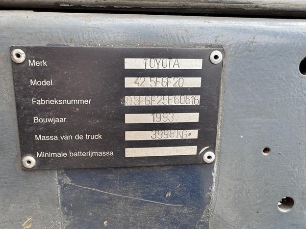 Grote foto toyota 42 5fgf20 duplo 330 freelift lpg 1993 agrarisch heftrucks