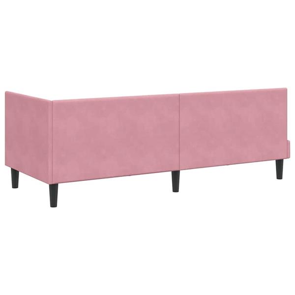 Grote foto vidaxl hoekbedframe met hoofdeinde roze 80 x 200 cm fluweel antiek en kunst stoelen en banken