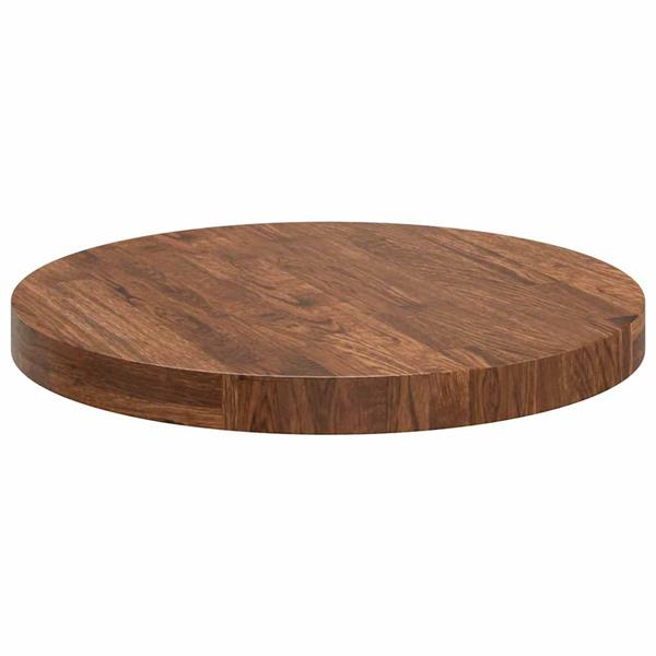 Grote foto vidaxl tafelblad anders donkerbruin 50 x 4 cm massief eikenhout antiek en kunst stoelen en banken