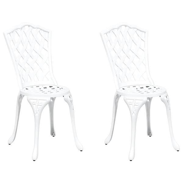 Grote foto vidaxl tuinstoel 2 pcs wit 55 x 56.5 x 91cm aluminium tuin en terras tuinmeubelen