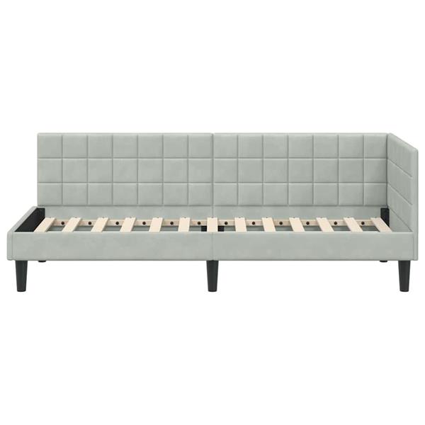 Grote foto vidaxl hoekbedframe met hoofdeinde lichtgrijs 80 x 200 cm fluweel antiek en kunst stoelen en banken