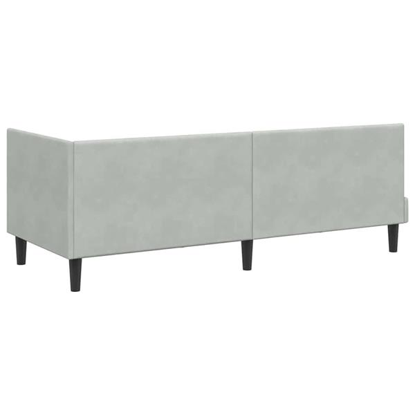 Grote foto vidaxl hoekbedframe met hoofdeinde lichtgrijs 80 x 200 cm fluweel antiek en kunst stoelen en banken