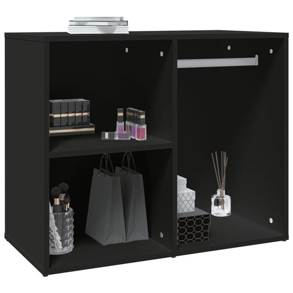 Grote foto vidaxl kledingkast 80x40x65 cm bewerkt hout zwart huis en inrichting overige