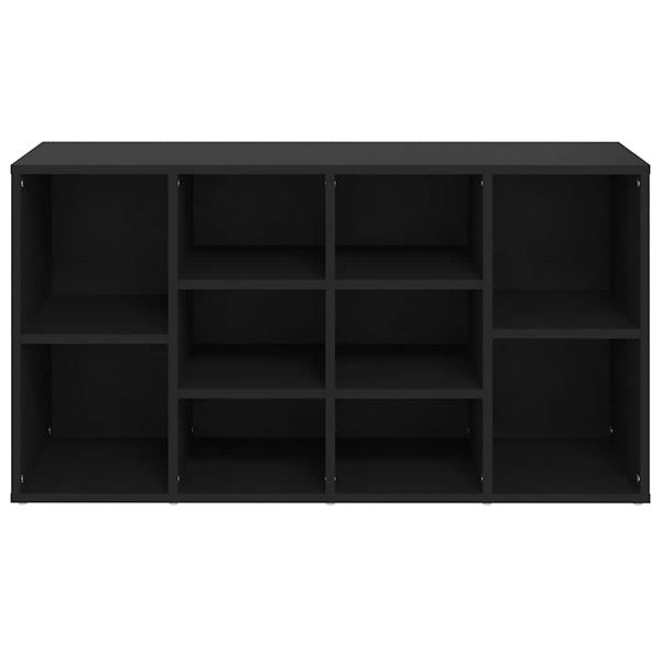 Grote foto vidaxl schoenenbank 103x30x55 cm bewerkt hout zwart huis en inrichting overige