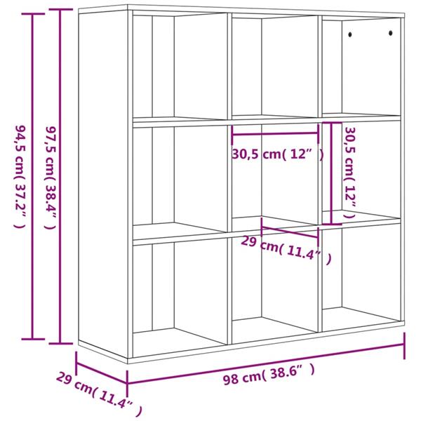 Grote foto vidaxl boekenkast 98x29x97 5 cm bewerkt hout sonoma eikenkleurig huis en inrichting overige