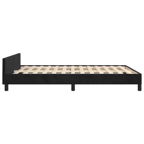 Grote foto vidaxl bedframe zonder matras 140x200 cm fluweel zwart antiek en kunst stoelen en banken