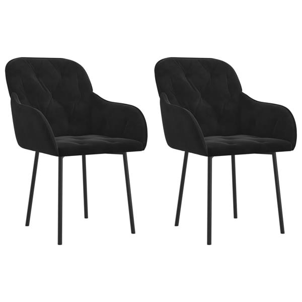 Grote foto vidaxl eetkamerstoelen 2 st fluweel zwart huis en inrichting stoelen