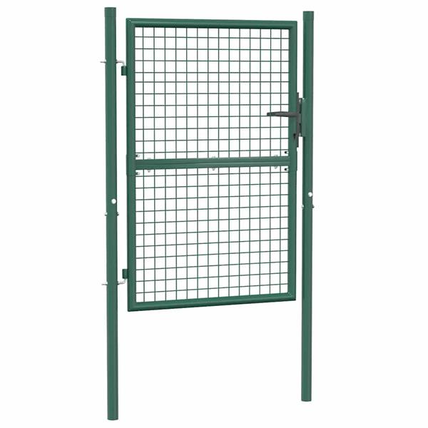 Grote foto vidaxl poort 100x125 cm staal groen tuin en terras hekken en schuttingen