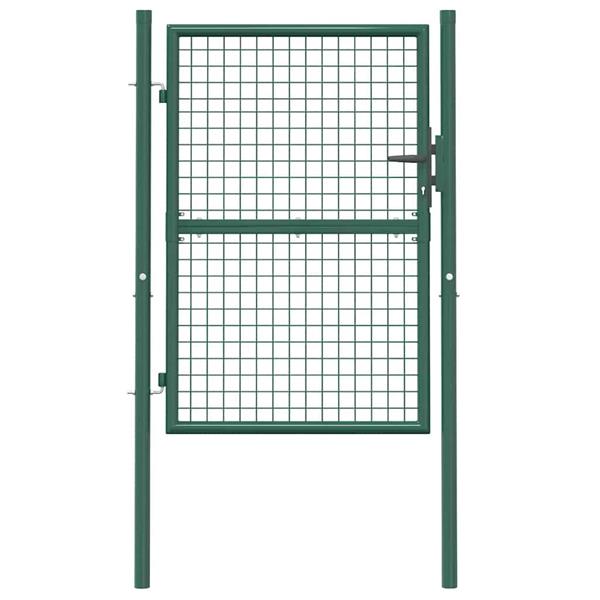 Grote foto vidaxl poort 100x125 cm staal groen tuin en terras hekken en schuttingen