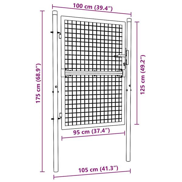 Grote foto vidaxl poort 100x125 cm staal groen tuin en terras hekken en schuttingen