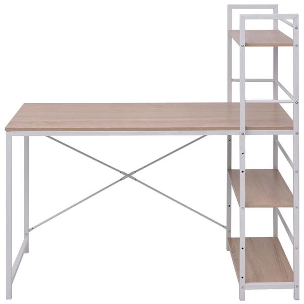 Grote foto vidaxl bureau met boekenkast 4 laags eikenkleurig huis en inrichting stoelen