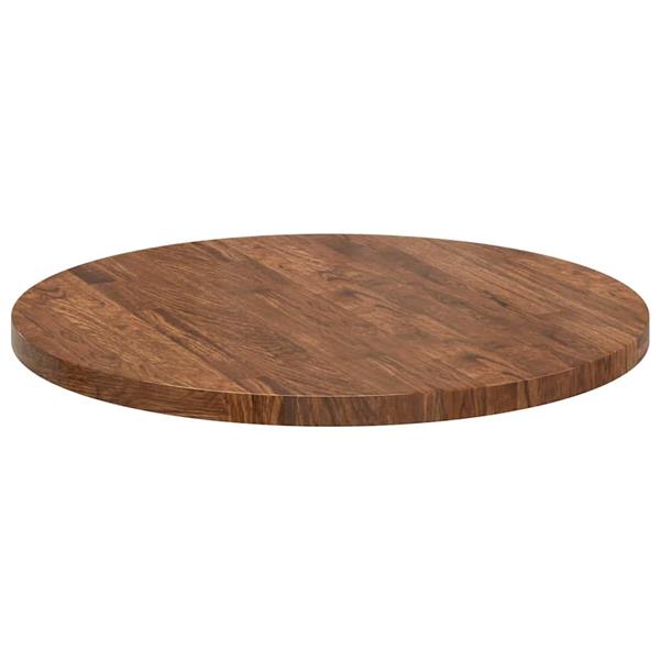 Grote foto vidaxl tafelblad anders donkerbruin 60 x 2.5 cm massief eikenhout antiek en kunst stoelen en banken