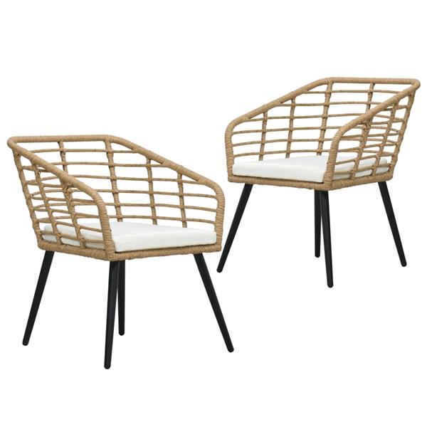Grote foto vidaxl tuinstoelen 2 st met kussens poly rattan eikenkleurig tuin en terras tuinmeubelen