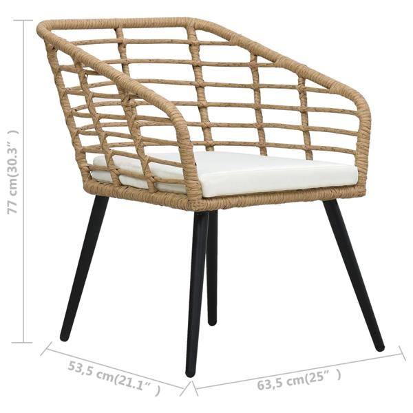 Grote foto vidaxl tuinstoelen 2 st met kussens poly rattan eikenkleurig tuin en terras tuinmeubelen