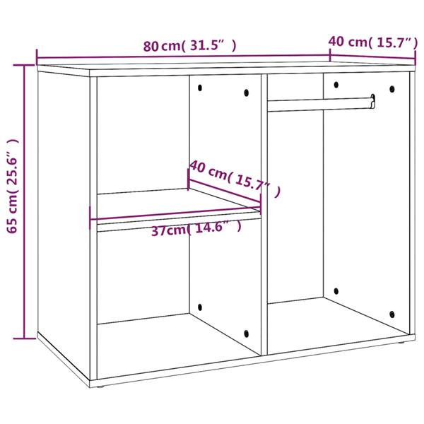 Grote foto vidaxl kledingkast 80x40x65 cm bewerkt hout zwart huis en inrichting overige