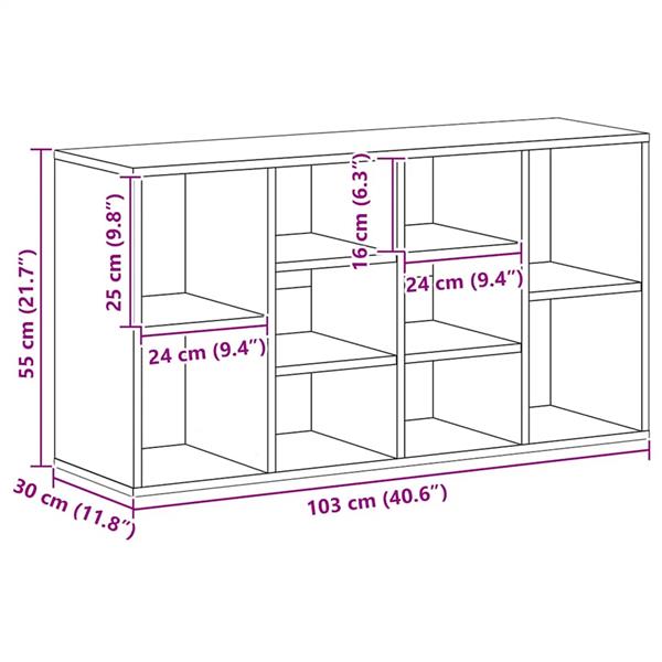 Grote foto vidaxl schoenenbank 103x30x55 cm bewerkt hout zwart huis en inrichting overige