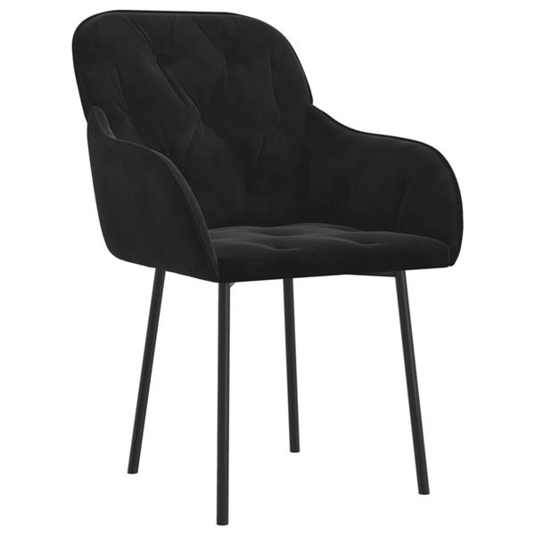 Grote foto vidaxl eetkamerstoelen 2 st fluweel zwart huis en inrichting stoelen