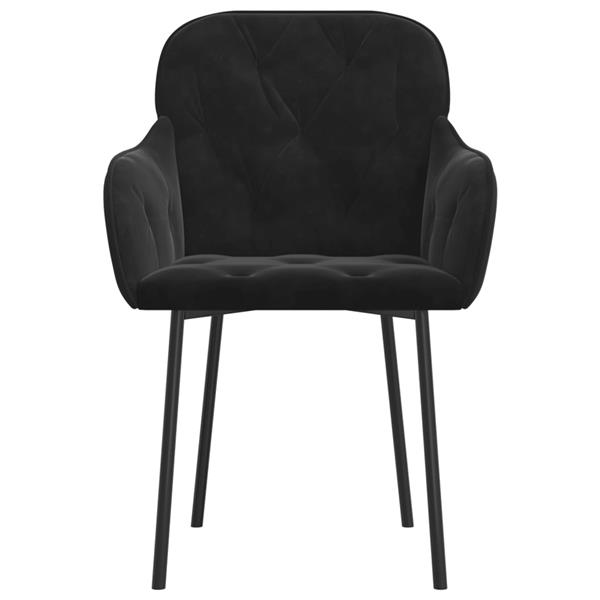 Grote foto vidaxl eetkamerstoelen 2 st fluweel zwart huis en inrichting stoelen