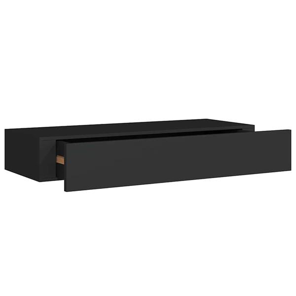 Grote foto vidaxl wandschappen 2 st met lade 60x23 5x10 cm mdf zwart huis en inrichting woningdecoratie