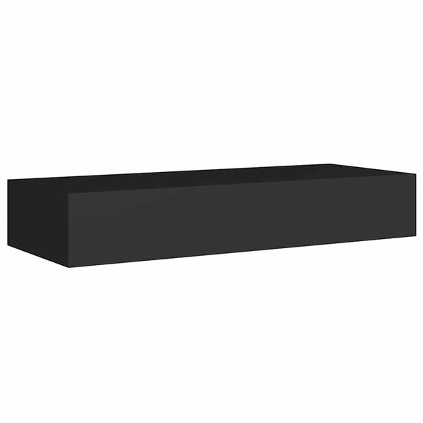 Grote foto vidaxl wandschappen 2 st met lade 60x23 5x10 cm mdf zwart huis en inrichting woningdecoratie