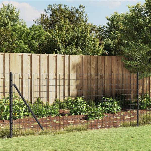 Grote foto vidaxl draadgaashek 0 8x25 m gegalvaniseerd staal antracietkleur tuin en terras hekken en schuttingen