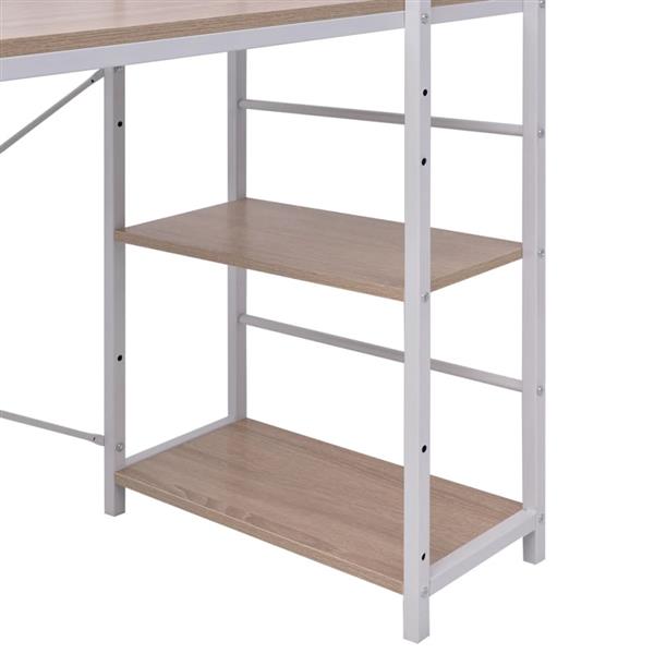 Grote foto vidaxl bureau met boekenkast 4 laags eikenkleurig huis en inrichting stoelen