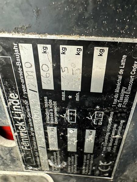 Grote foto vs 22333 elektrische meerijd palletwagen linde lepels 2.300mm doe het zelf en verbouw hefwerktuigen