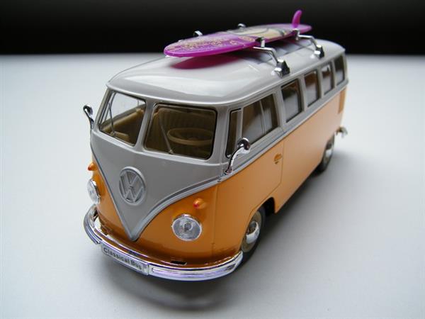 Grote foto schaalmodel volkswagen bus t1 surfboard 1 24 hobby en vrije tijd 1 24