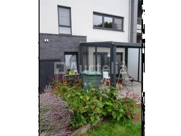 Grote foto antracietgrijze aluminium veranda in gelaagde beglazing 4 m x 3 75 m gedemonteerd op schragen doe het zelf en verbouw ijzerwaren en bevestigingsmiddelen