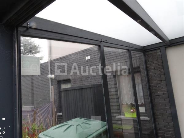 Grote foto antracietgrijze aluminium veranda in gelaagde beglazing 4 m x 3 75 m gedemonteerd op schragen doe het zelf en verbouw ijzerwaren en bevestigingsmiddelen
