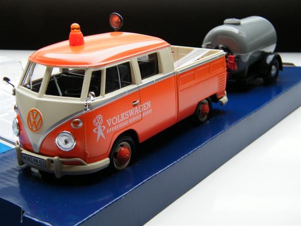 Grote foto modelauto vw t1 bus serv pick up aanhanger 1 24 verzamelen auto en modelauto