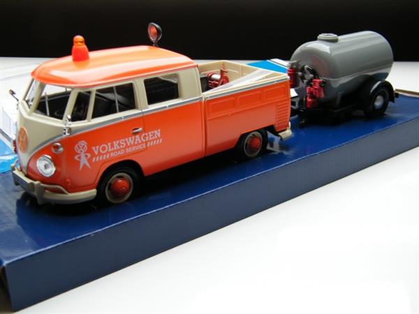 Grote foto modelauto vw t1 bus serv pick up aanhanger 1 24 verzamelen auto en modelauto