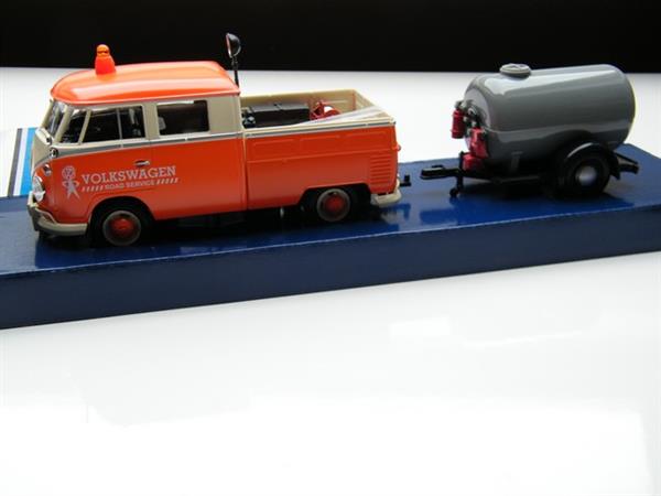 Grote foto modelauto vw t1 bus serv pick up aanhanger 1 24 verzamelen auto en modelauto
