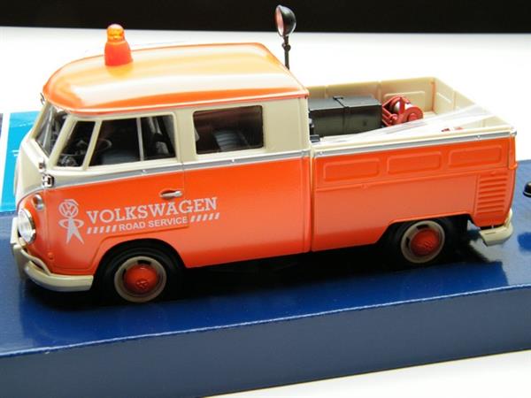 Grote foto modelauto vw t1 bus serv pick up aanhanger 1 24 verzamelen auto en modelauto