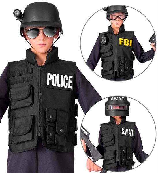 Grote foto swat vest fbi politie kind verzamelen overige verzamelingen