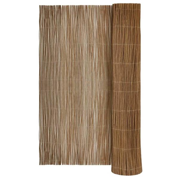 Grote foto vidaxl wilgen schutting bruin 140 x 500 cm tuin en terras hekken en schuttingen