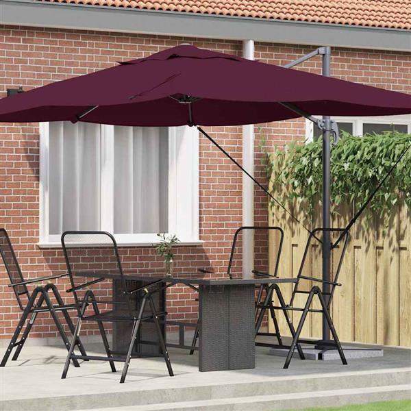Grote foto vidaxl cantilever roma parasol rood en zwart 352 x 251 x 260 cm tuin en terras overige tuin en terras