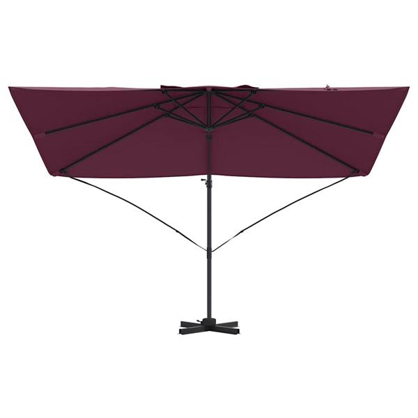 Grote foto vidaxl cantilever roma parasol rood en zwart 352 x 251 x 260 cm tuin en terras overige tuin en terras