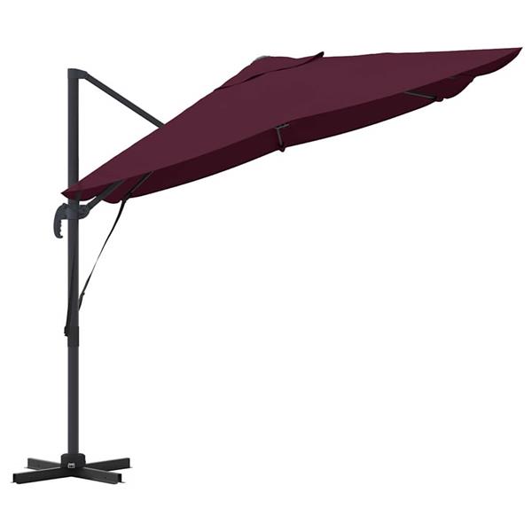 Grote foto vidaxl cantilever roma parasol rood en zwart 352 x 251 x 260 cm tuin en terras overige tuin en terras