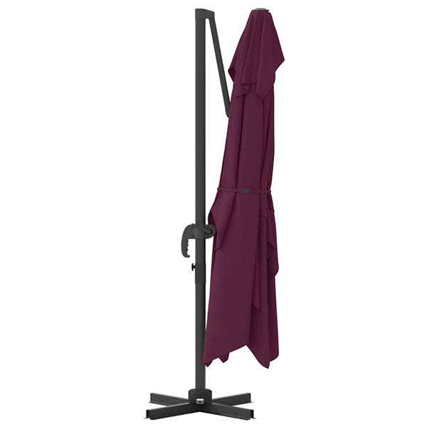 Grote foto vidaxl cantilever roma parasol rood en zwart 352 x 251 x 260 cm tuin en terras overige tuin en terras