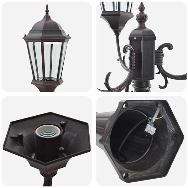 Grote foto vidaxl tunlicht brons 235 cm aluminium tuin en terras verlichting