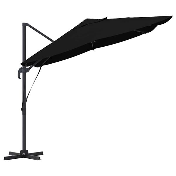 Grote foto vidaxl cantilever roma parasol zwart en zwart 352 x 251 x 260 cm tuin en terras overige tuin en terras
